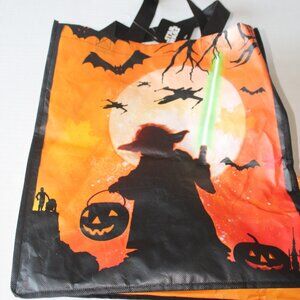 Disney Star Wars Orange & Black Yoda Reusable Tote Bag Halloween Trick or Treat